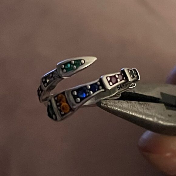 The Multi-Colored Serpent Ring in 925 silver - Picture 5 of 12